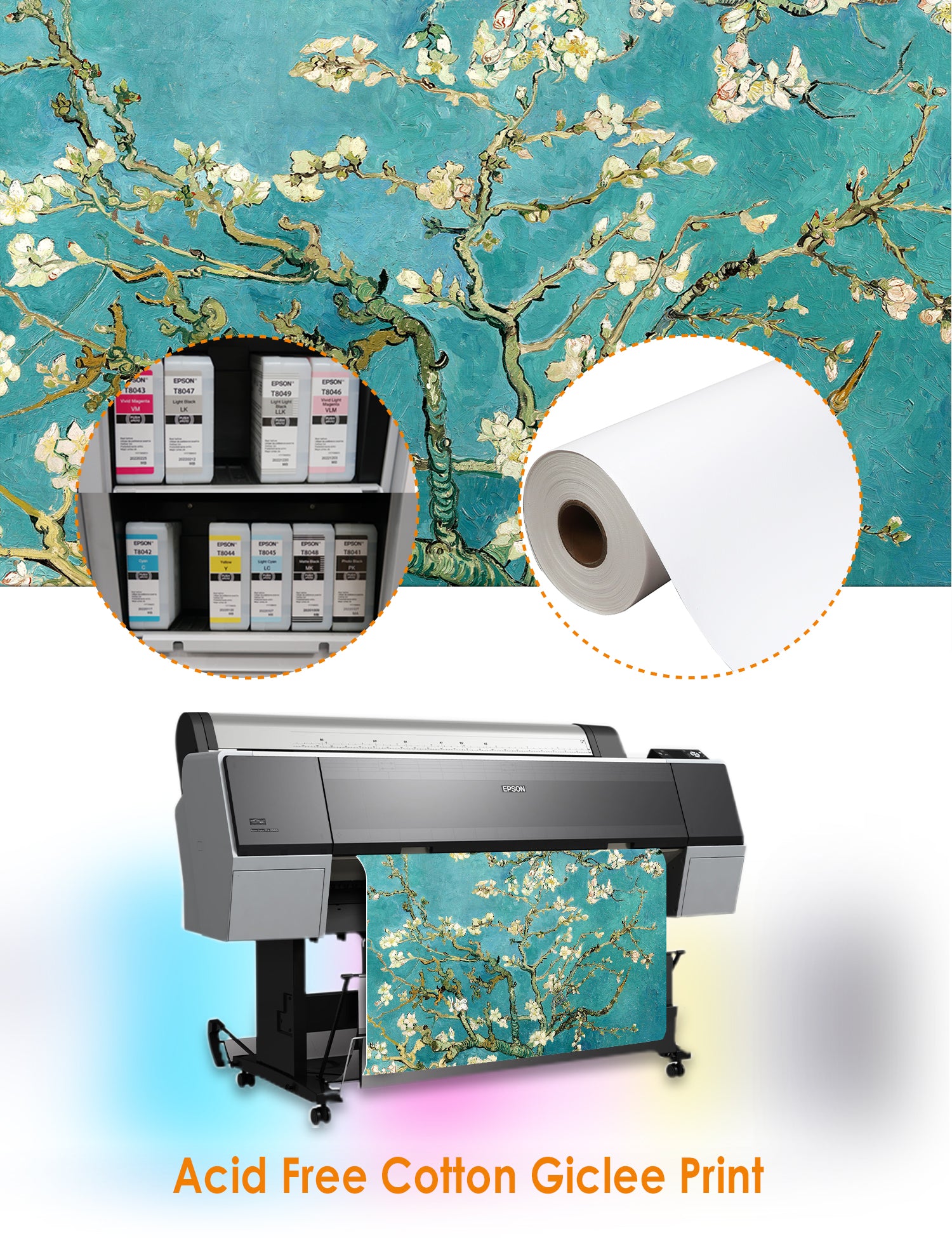 Blossoming Almond Tree by Vincent Van Gogh. - Image 5