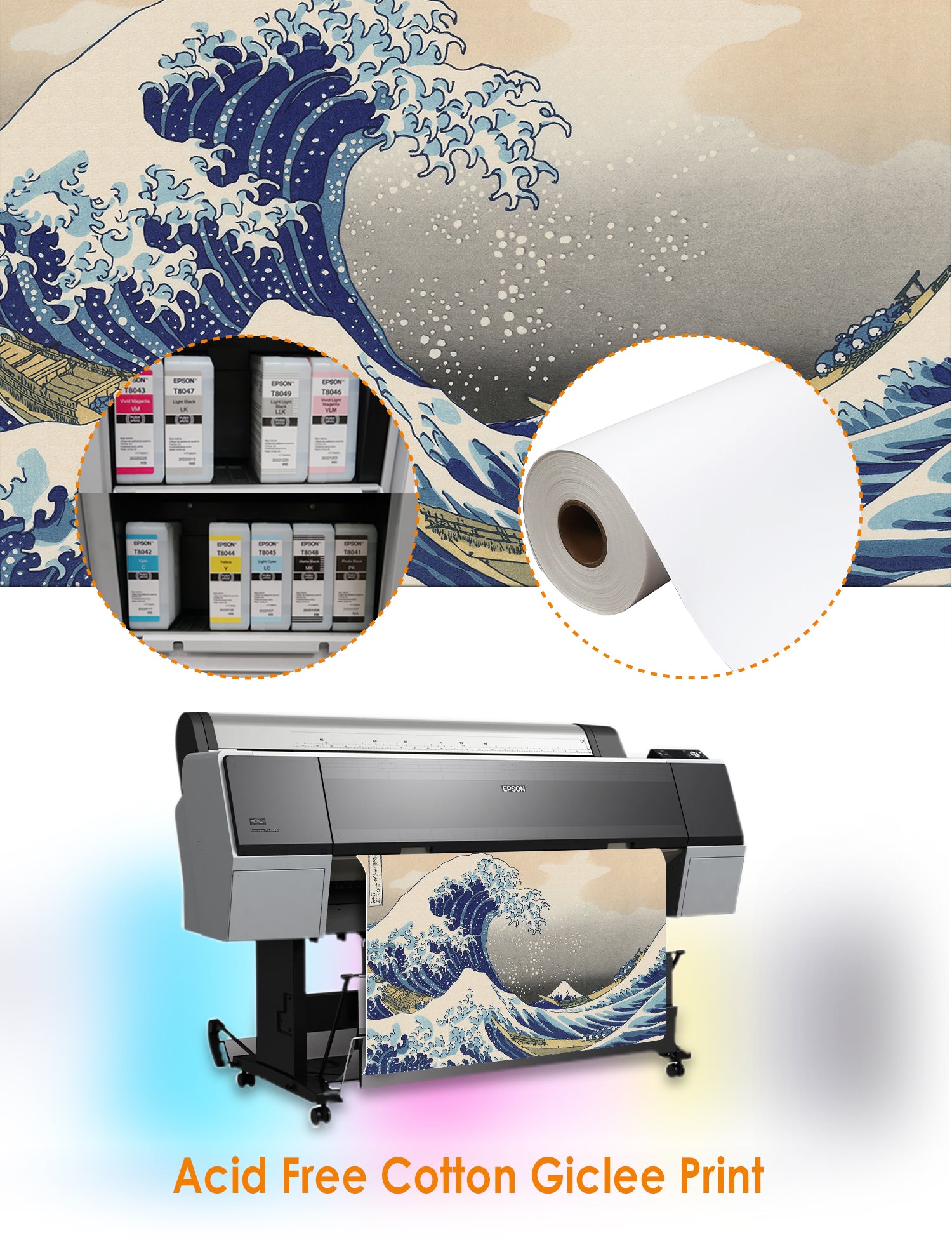 The Great Wave off Kanagawa(Triptych). - Image 89