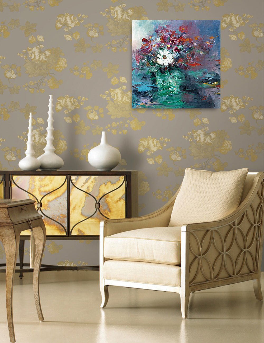 Floral Vase Still Life by David Ma. - Image 3